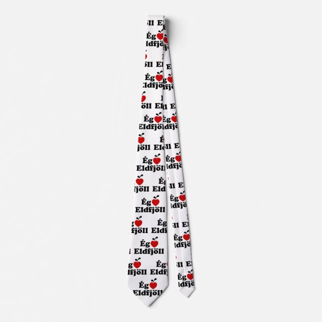 I Heart (Love) Volcanoes [Ég Elska Eldfjöll] Neck Tie (Front)