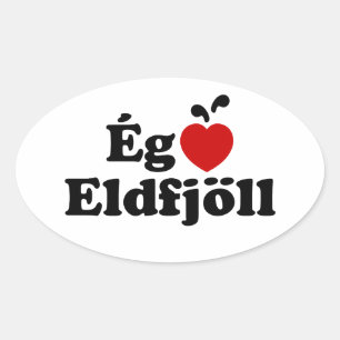 I Heart (Love) Volcanoes [Ég Elska Eldfjöll] Oval Sticker