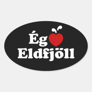 I Heart (Love) Volcanoes [Ég Elska Eldfjöll] Oval Sticker