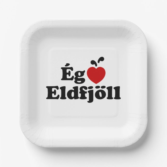I Heart (Love) Volcanoes [Ég Elska Eldfjöll] Paper Plates (Front)