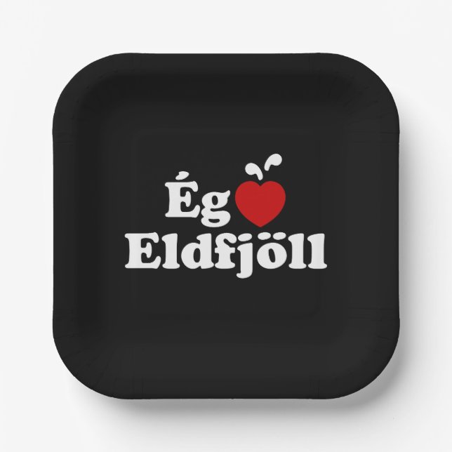 I Heart (Love) Volcanoes [Ég Elska Eldfjöll] Paper Plates (Front)
