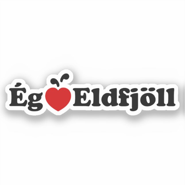 I Heart (Love) Volcanoes [Ég Elska Eldfjöll] Sticker (Front)