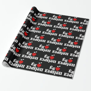 I Heart (Love) Volcanoes [Ég Elska Eldfjöll] Wrapping Paper