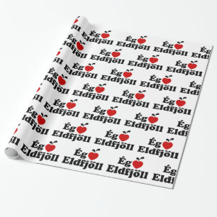 I Heart (Love) Volcanoes [Ég Elska Eldfjöll] Wrapping Paper