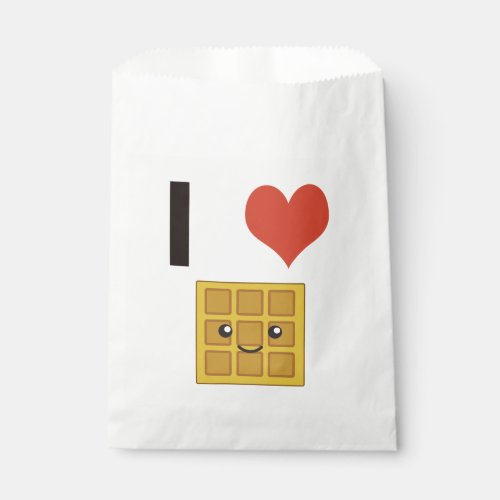 I heart love waffles favor bag