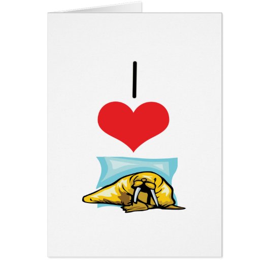 I Heart (Love) Walruses Cards (Front)