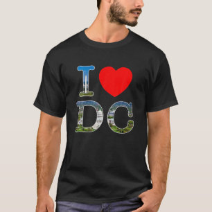 I Heart Love Washington WA DC Classic Font T-Shirt