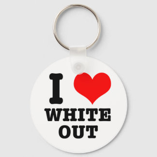 I HEART (LOVE) white out Keychain