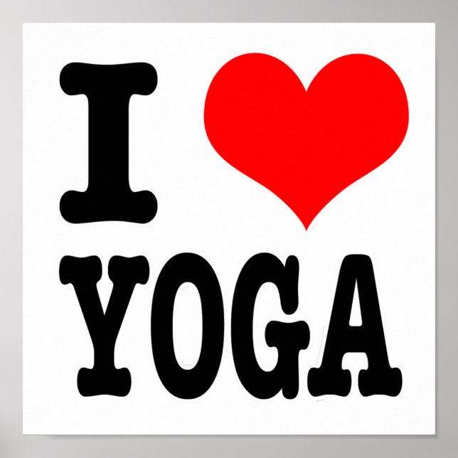 I HEART (LOVE) YOGA POSTER (Front)