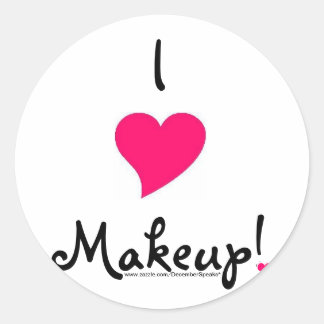 I heart makeup! classic round sticker