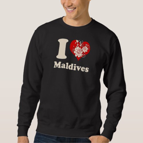 I Heart Maldives Floral Heart Sweatshirt