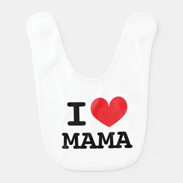 I heart MAMA baby bib gift for newborn child (Front)