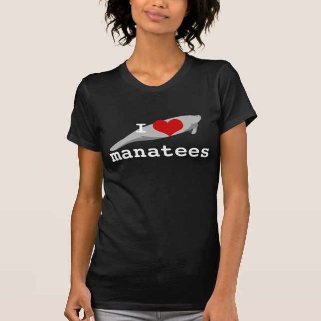 I heart manatees shirt - dark (Front)
