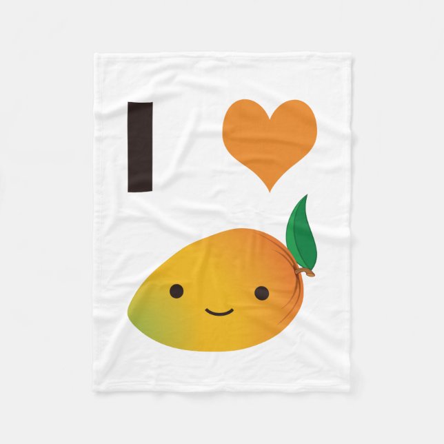 I heart Mango Fleece Blanket (Front)
