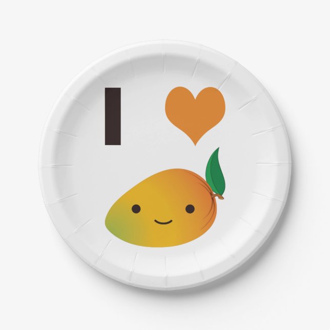 I heart Mango Paper Plates (Front)
