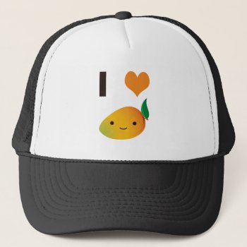I Heart Mango Trucker Hat by Egg_Tooth at Zazzle