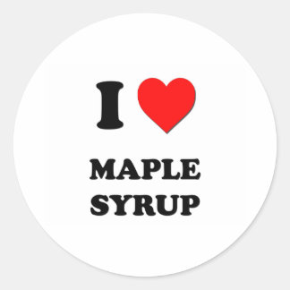 I Heart Maple Syrup Classic Round Sticker