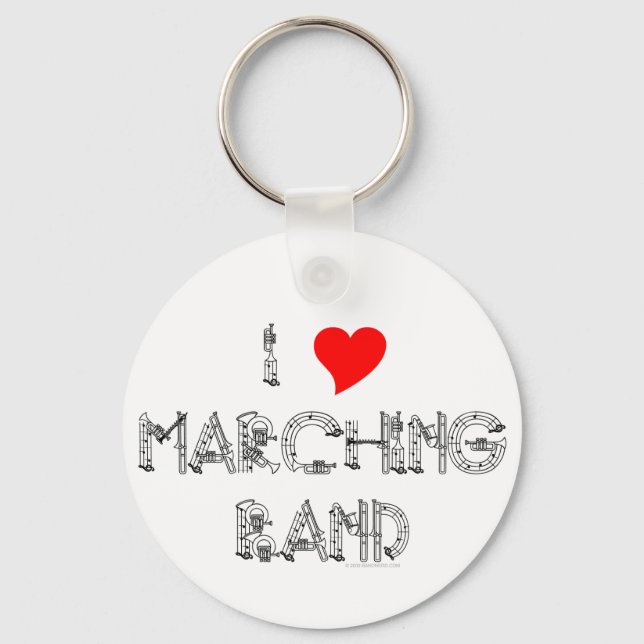 I Heart Marching Band Keychain (Front)