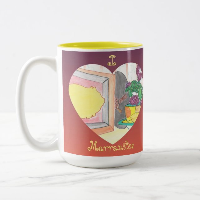 I Heart Marranitos Two-Tone Coffee Mug (Left)