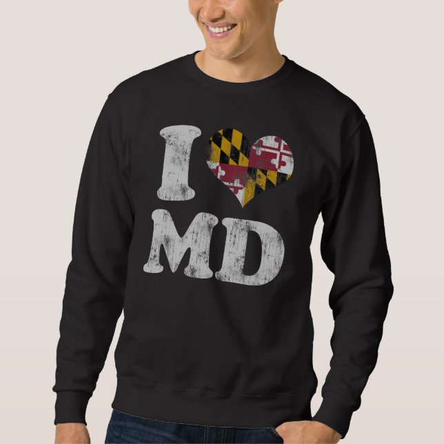 I heart Maryland Flag MD Sweatshirt (Front)
