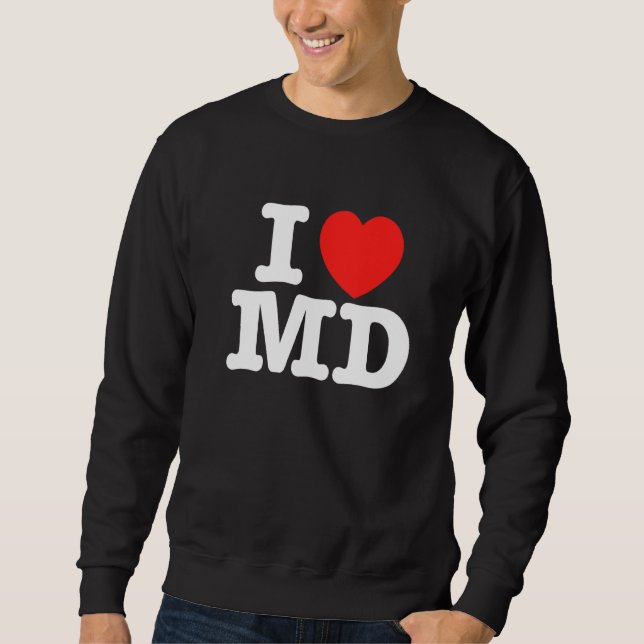 I Heart Maryland (MD) Love Premium Sweatshirt (Front)