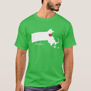 I Heart Massachusetts - Customizable City T-Shirt