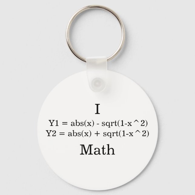 I heart math keychain (Front)