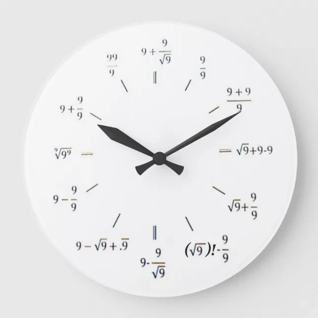 I Heart Math Large Clock | Zazzle