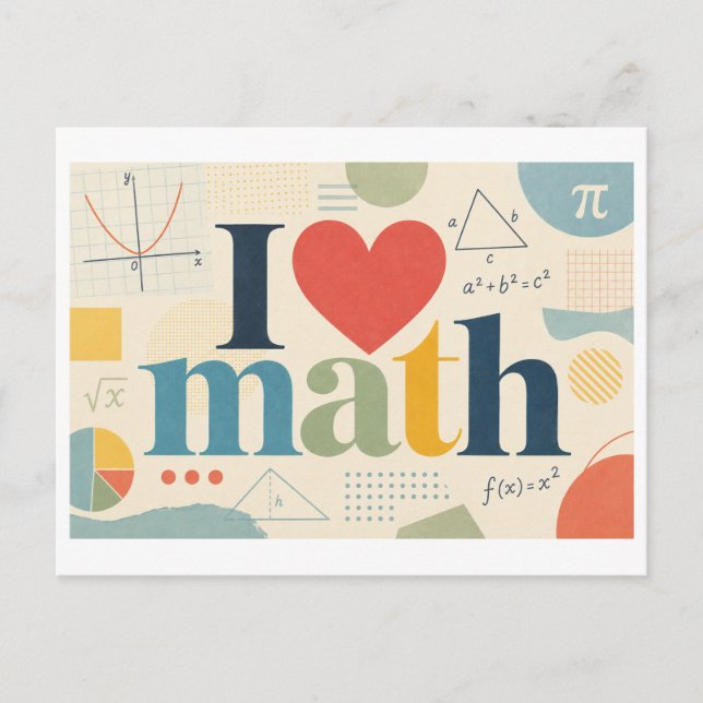 "I [Heart] Math" Postcard (Front)