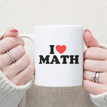 I Heart Math Teacher Appreciation Back to School Coffee Mug<br><div class="desc">Introducing the perfect mug for all math-loving teachers out there! Our "I Heart Math" coffee mug is a perfect way to show off your passion for numbers and equations. This mug is made of high-quality ceramic, ensuring durability and longevity. The large handle allows for a comfortable grip, and the 11...</div>