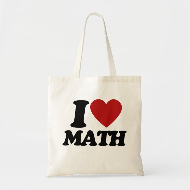I heart math tote bag (Front)