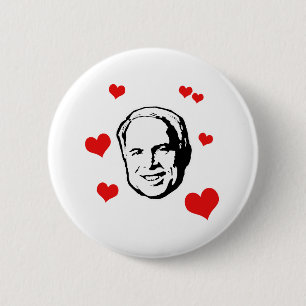I HEART MCCAIN T-SHIRT PINBACK BUTTON