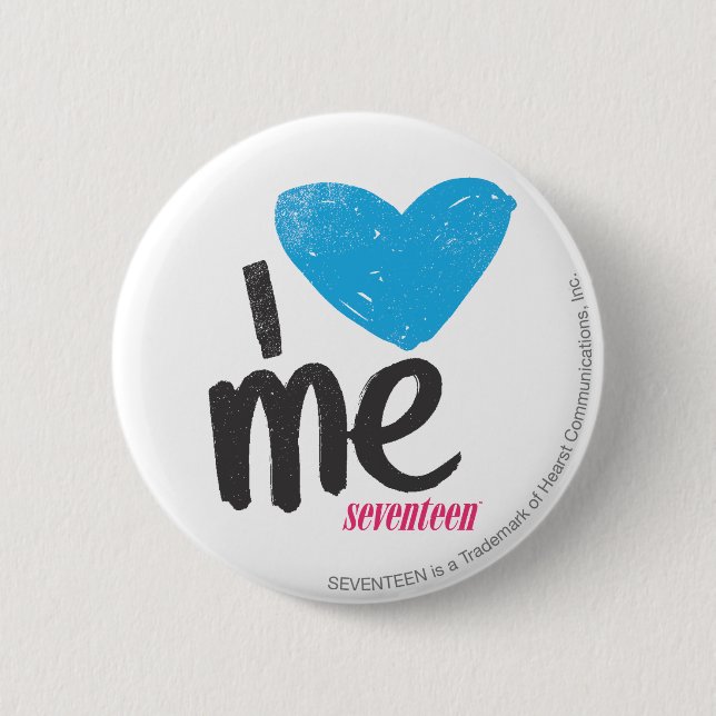 I Heart Me Aqua Button (Front)