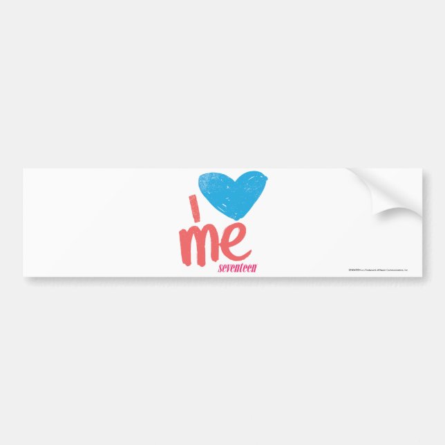 I Heart Me Aqua/Pink Bumper Sticker (Front)