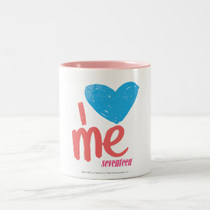 I Heart Me Aqua/Pink Two-Tone Coffee Mug