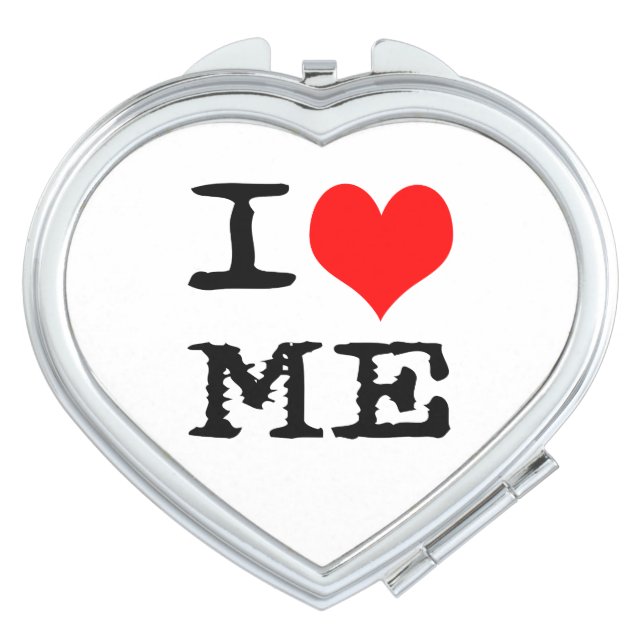 I Heart Me Customizable Compact Mirror (Front)
