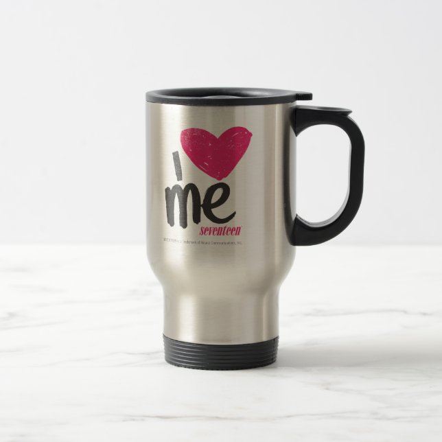 I Heart Me Magenta Travel Mug (Right)