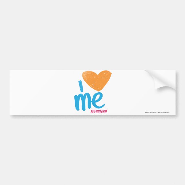 I Heart Me Orange/Aqua Bumper Sticker (Front)