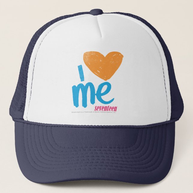 I Heart Me Orange/Aqua Trucker Hat (Front)