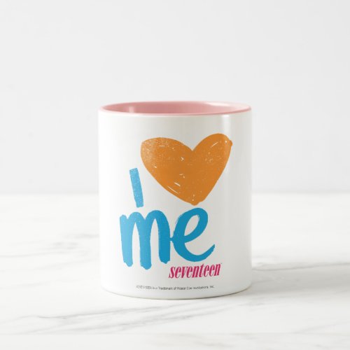 I Heart Me OrangeAqua Two_Tone Coffee Mug