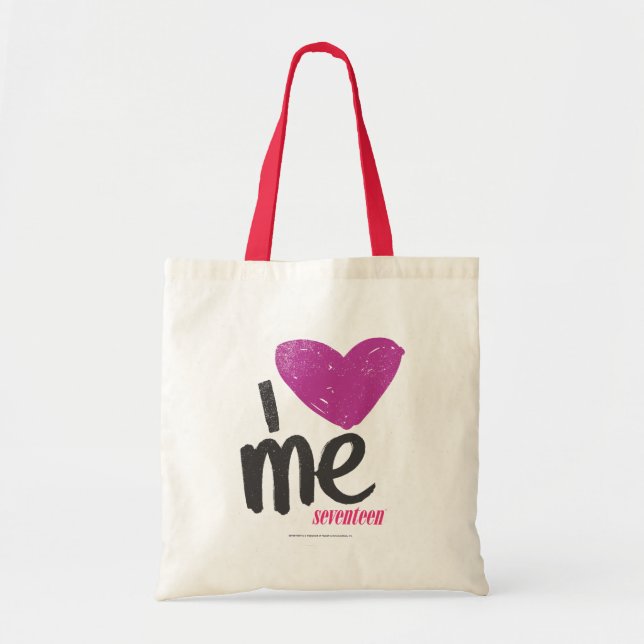 I Heart Me Purple Tote Bag (Front)