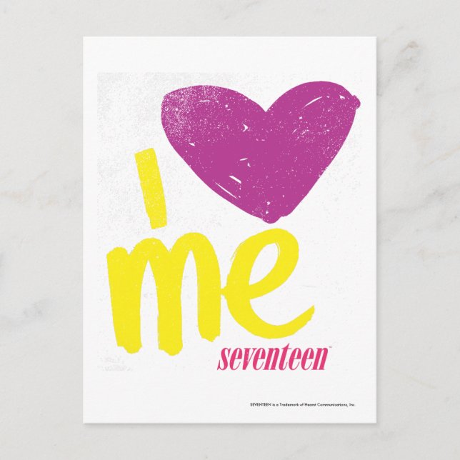 I heart Me Purple/Yellow Postcard (Front)