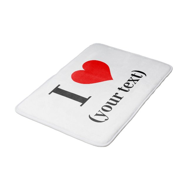 I HEART! Medium Bath Mat - Custom (Angled)