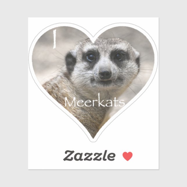 I Heart Meerkats Sticker (Sheet)