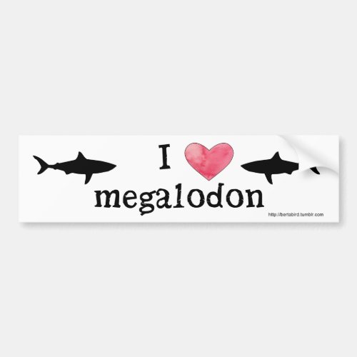I heart Megalodon Bumper Sticker