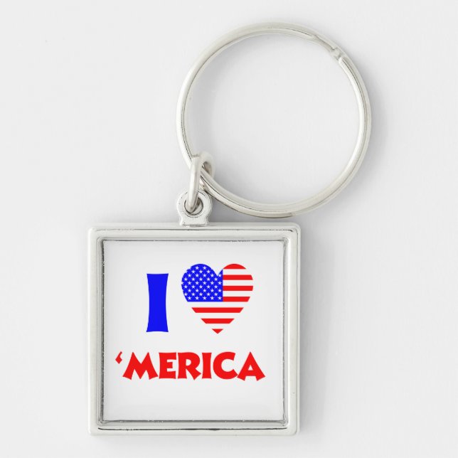 I heart merica keychain (Front)
