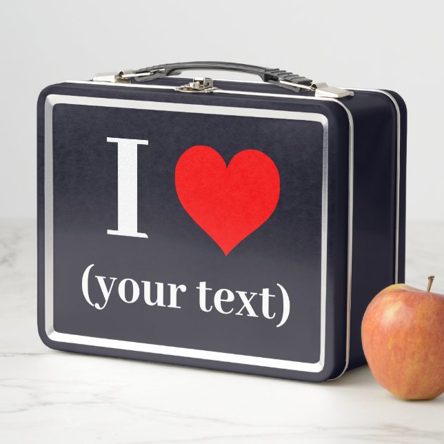 I HEART! Metal Lunchbox - Black  (In Situ)
