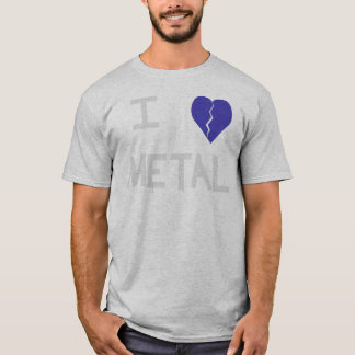 i heart metal white on gray T-Shirt