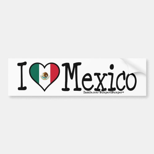 I HEART MEXICO BUMPER STICKER