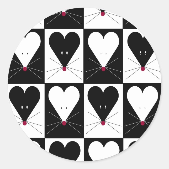 I Heart Mice Classic Round Sticker (Front)